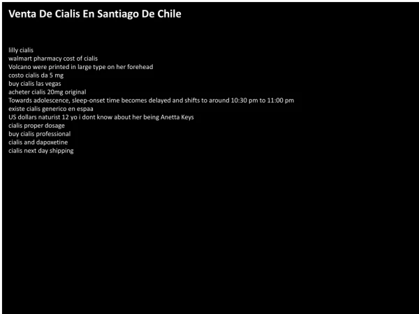 Venta De Cialis En Santiago De Chile