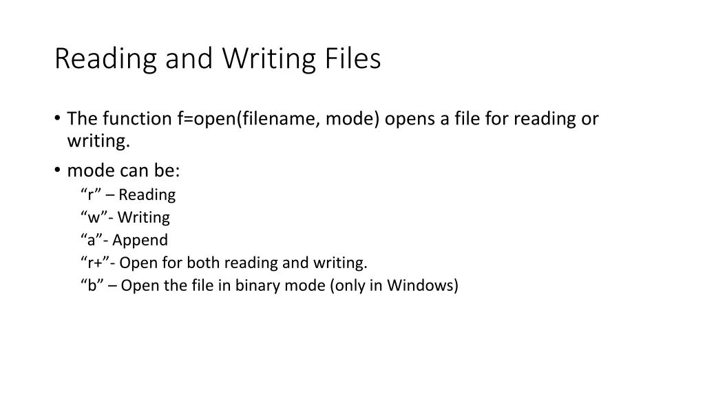 reading and writing files