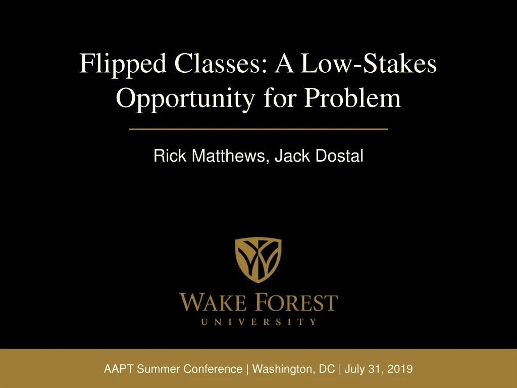 flipped classes a low stakes opportunity for problem