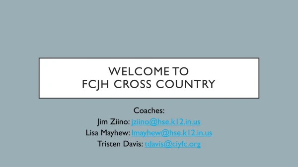 Welcome to FCJH Cross Country