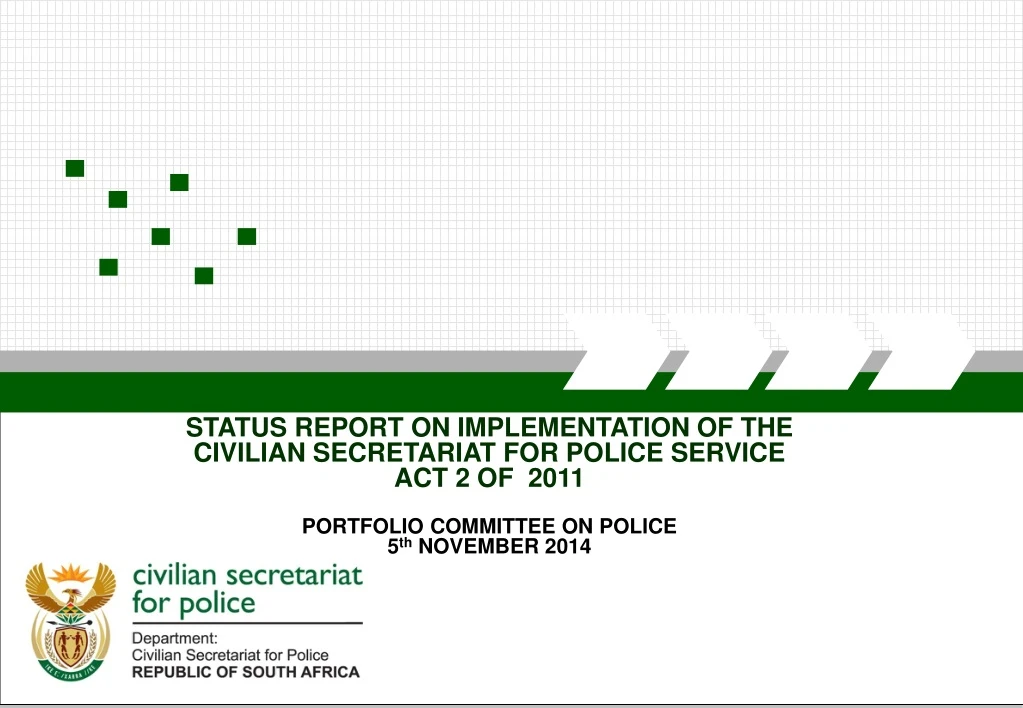 status report on implementation of the civilian
