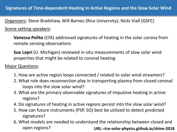 Signatures of Time-dependent Heating in Active Regions and the Slow Solar Wind
