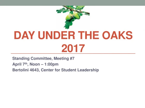 Day Under The Oaks 2017