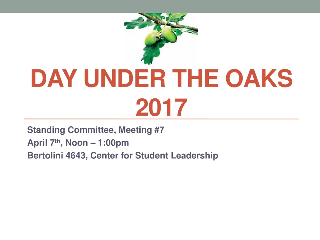 day under the oaks 2017