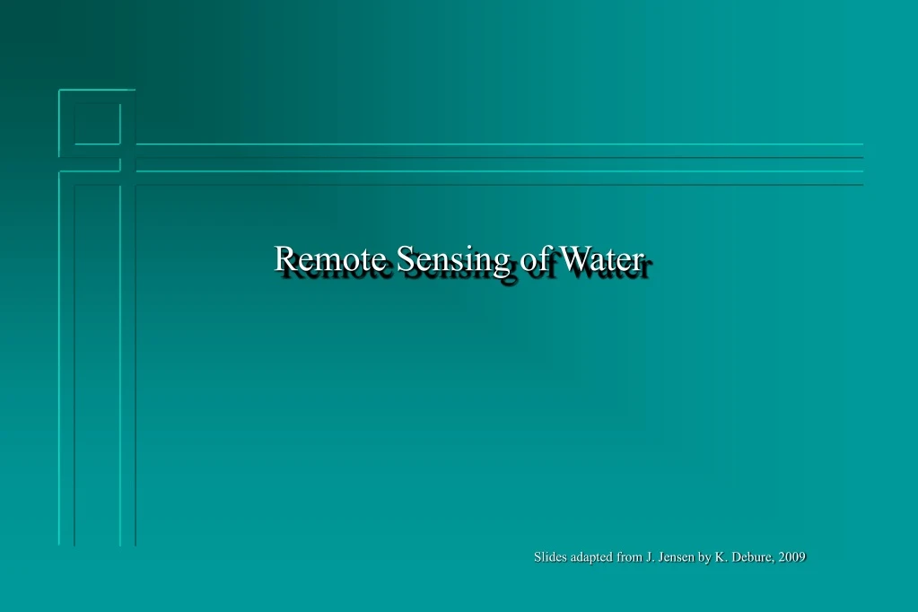 remote sensing of water