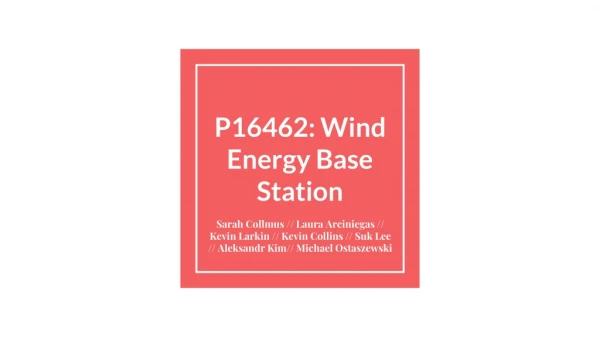P16462: Wind Energy Base Station