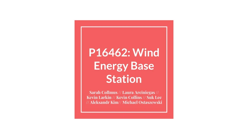 p16462 wind energy base station