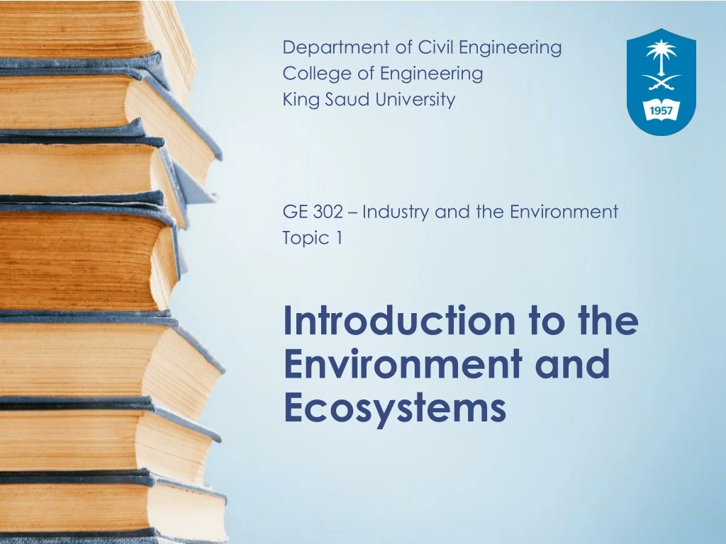 introduction to the environment and ecosystems