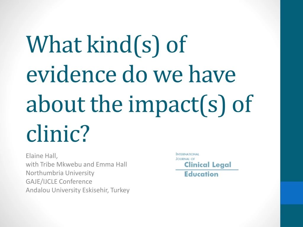 what kind s of evidence do we have about the impact s of clinic