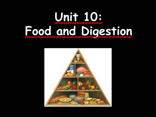 Unit 10: Food and Digestion