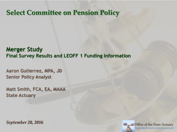 Select Committee on Pension Policy