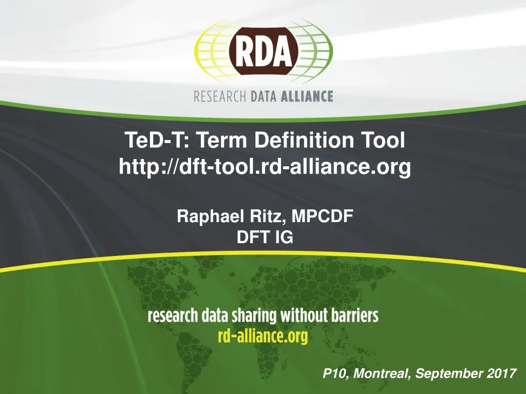 ted t term definition tool http dft tool rd alliance org raphael ritz mpcdf dft ig