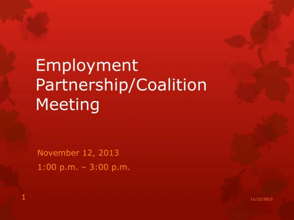 Employment Partnership/Coalition Meeting