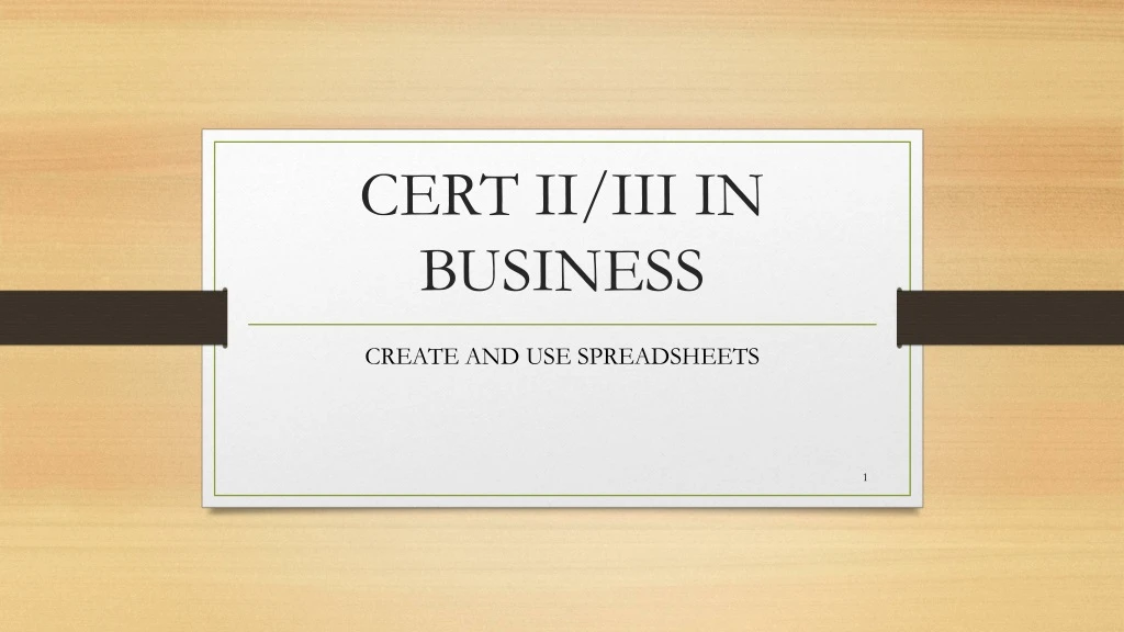 cert ii iii in business