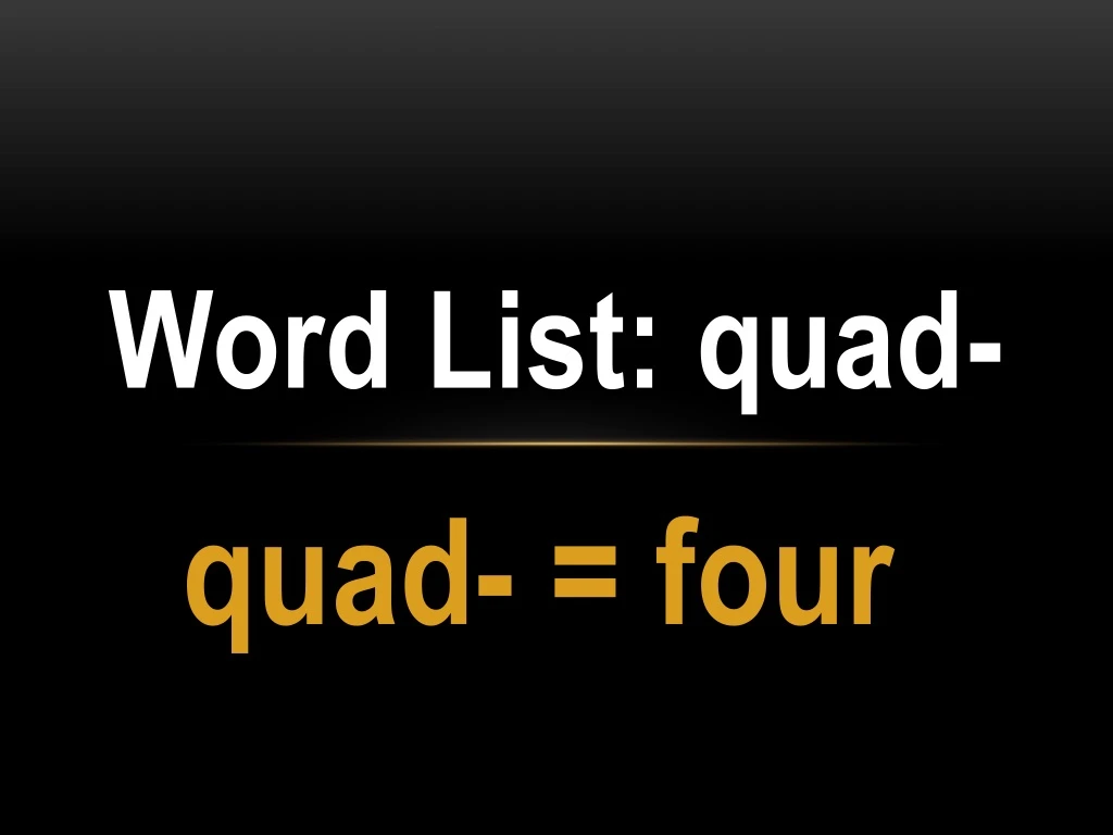 word list quad