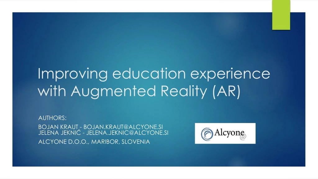 improving education experience with augmented reality ar