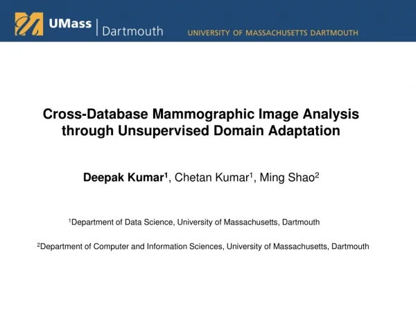 Cross-Database Mammographic Image Analysis through Unsupervised Domain Adaptation
