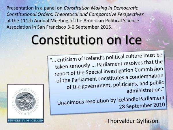 Constitution on Ice