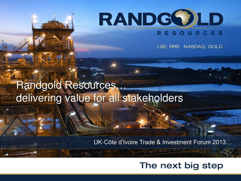 randgold resources delivering value