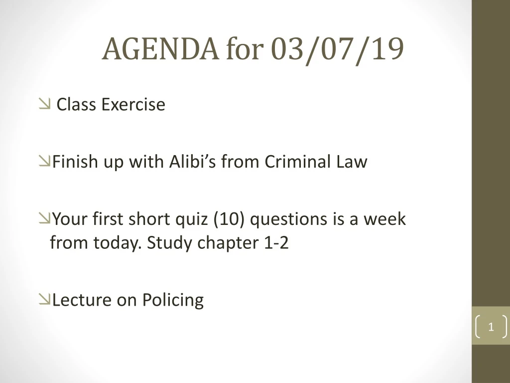 agenda for 03 07 19