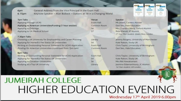 Higher Education Evening UCAS presentation