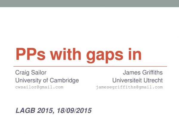 PPs with gaps in