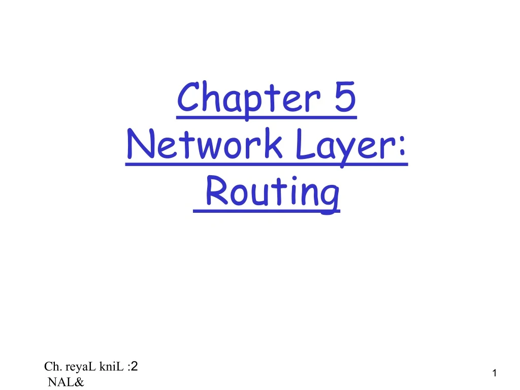 chapter 5 network layer routing