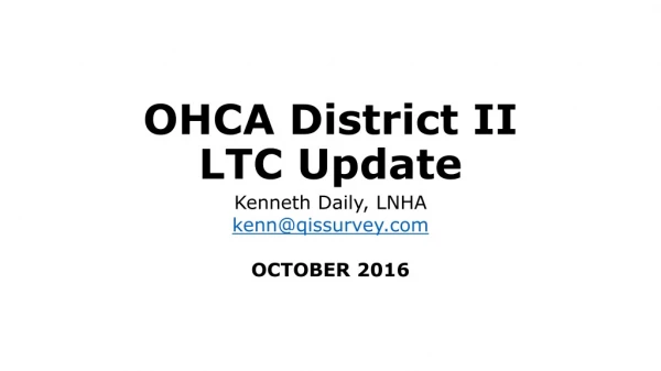OHCA District II LTC Update