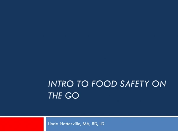 Intro to Food Safety on the Go