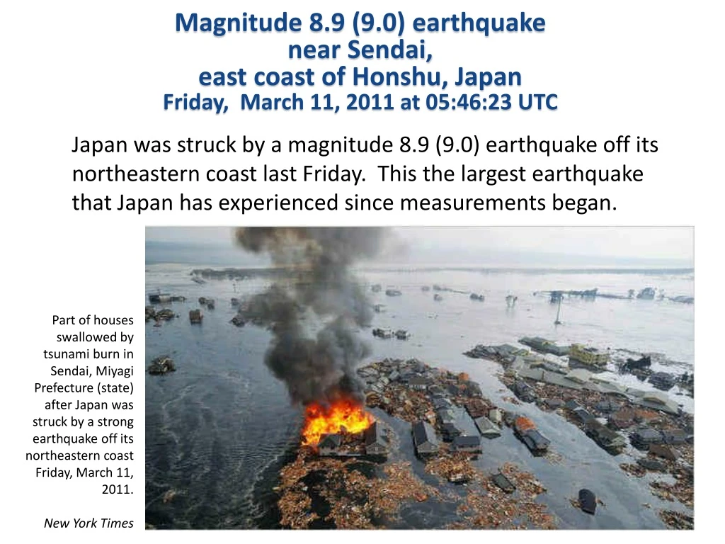 magnitude 8 9 9 0 earthquake near sendai east