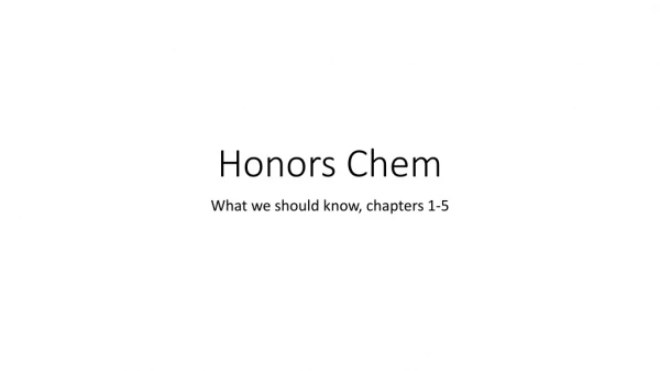 Honors Chem