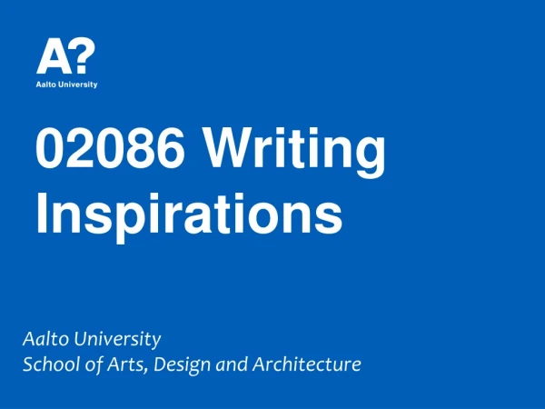 02086 Writing Inspirations