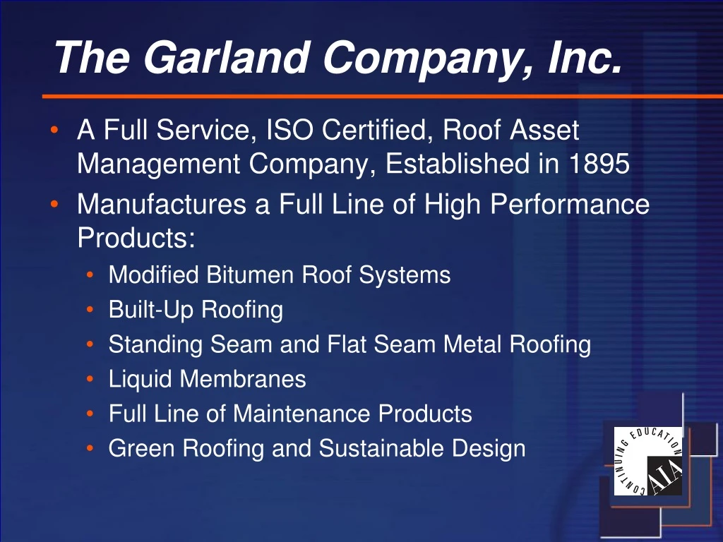 the garland company inc