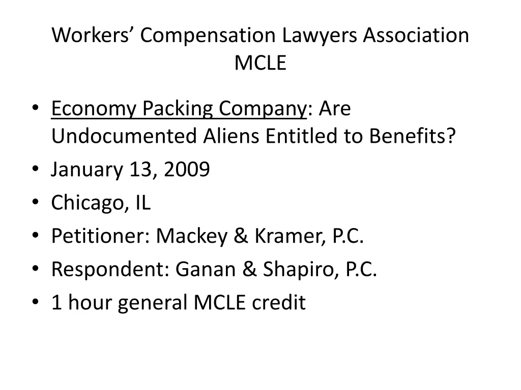 workers compensation lawyers association mcle