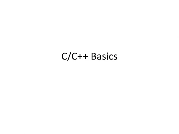 C/C++ Basics