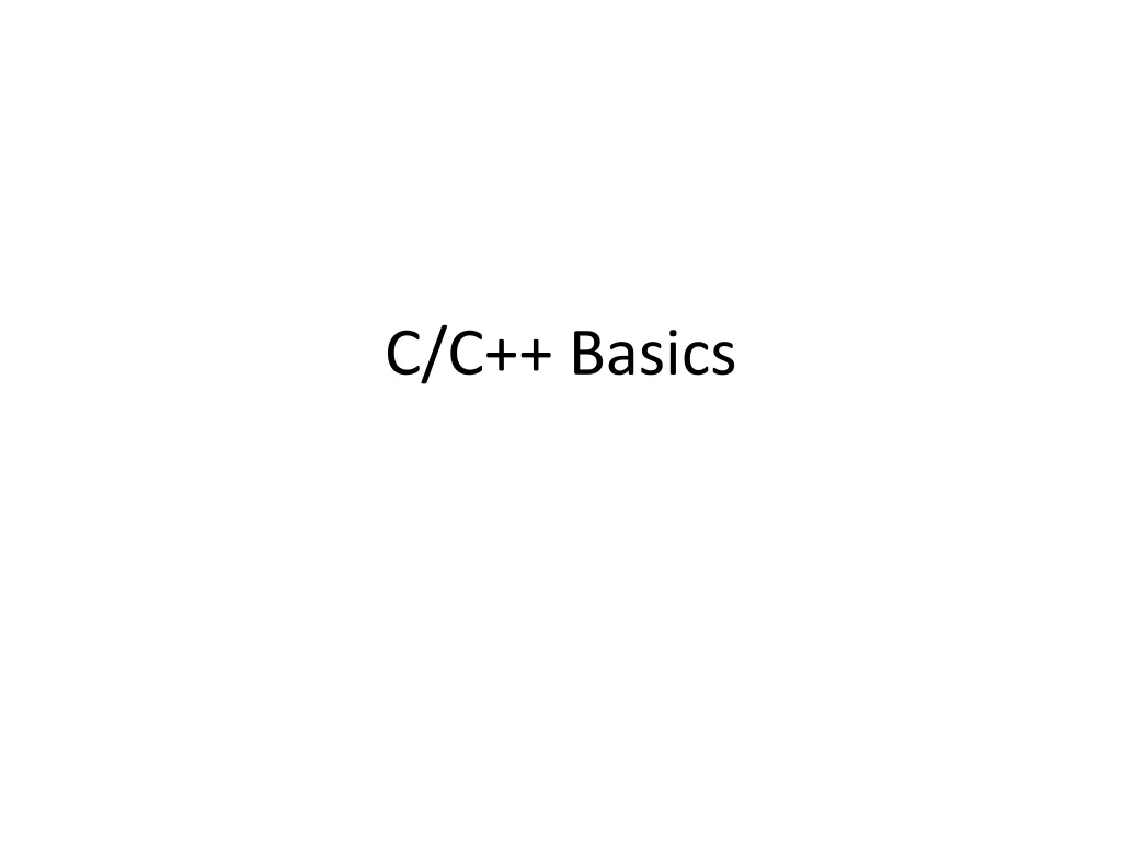 c c basics