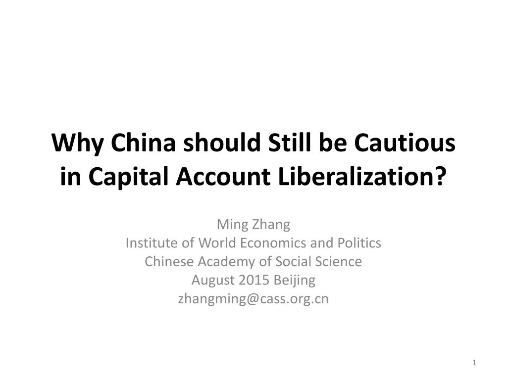 why china should still be cautious in capital account liberalization