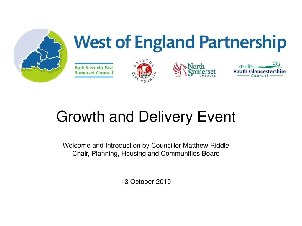 growth and delivery event welcome