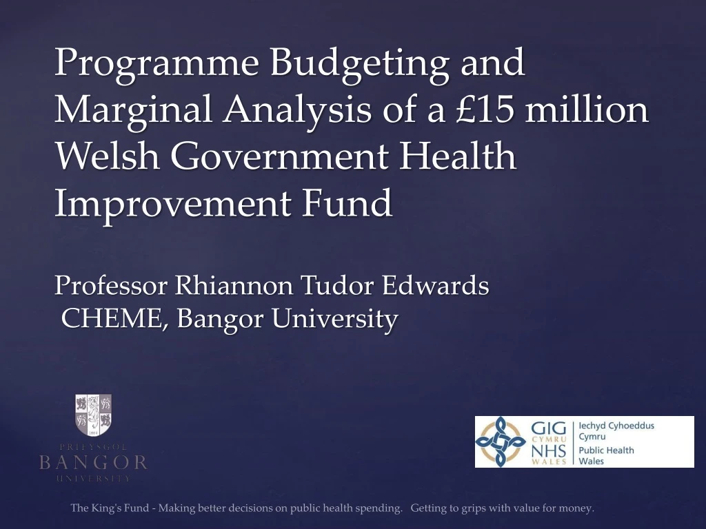 programme budgeting and marginal analysis