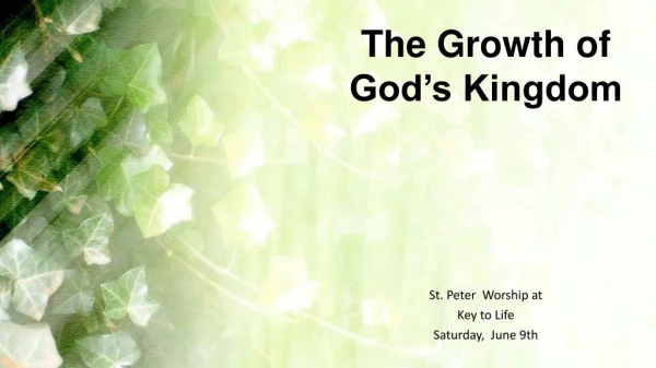 St. Peter Worship at Key to Life Saturday, June 9th