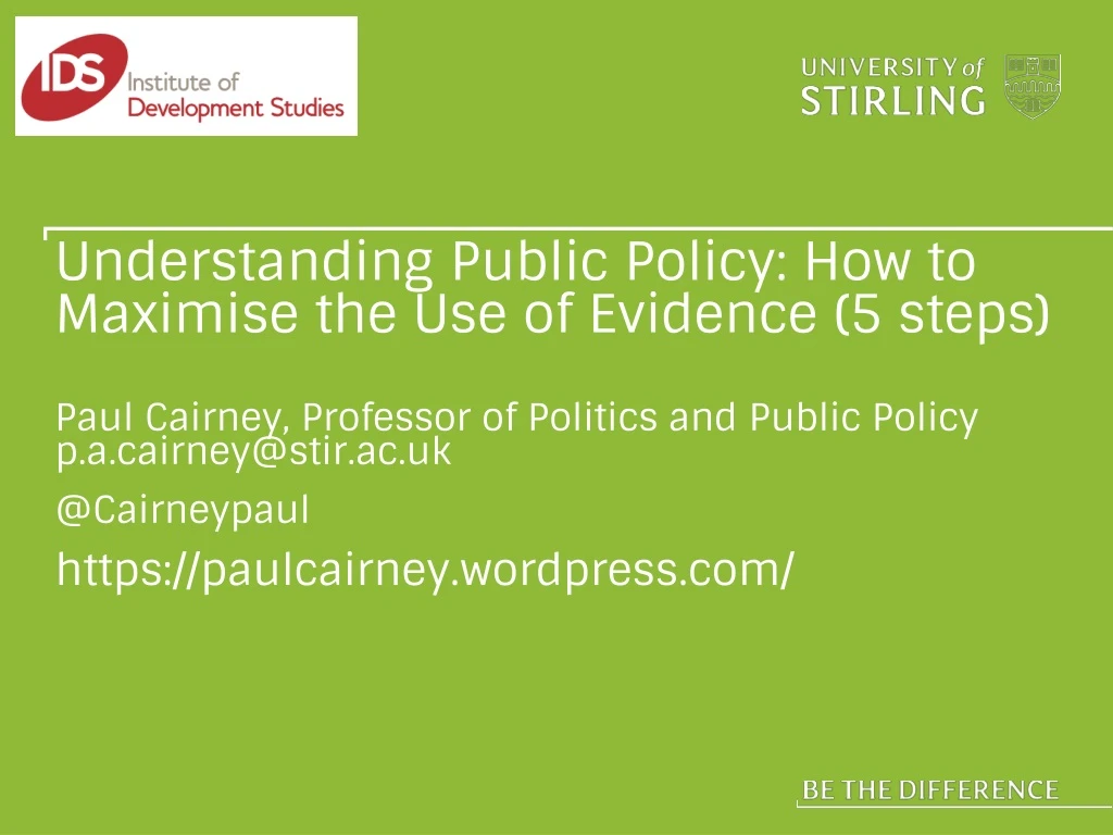 understanding public policy how to maximise the use of evidence 5 steps