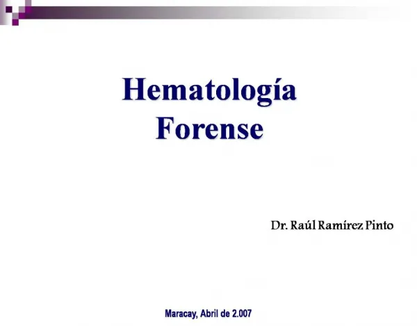 Hematolog a Forense