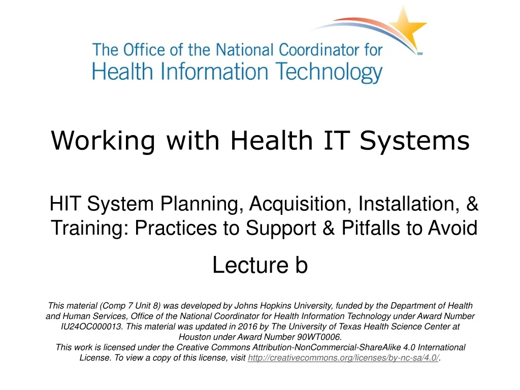 working with health it systems