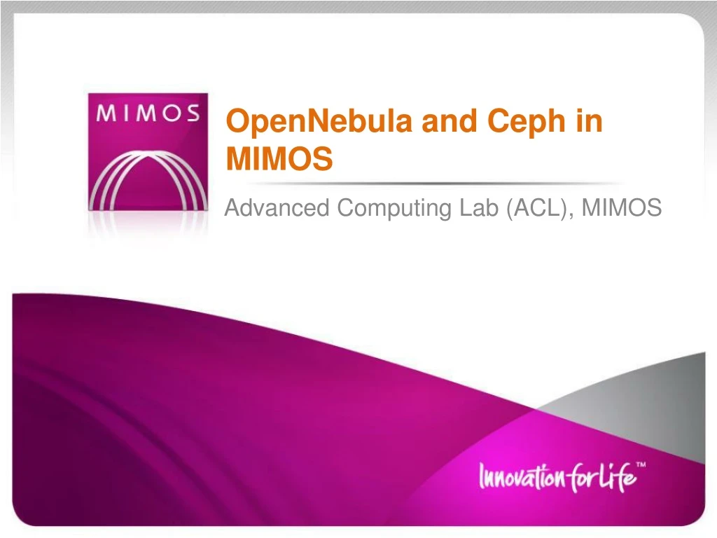 opennebula and ceph in mimos