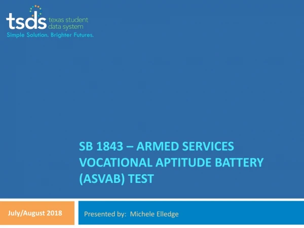 SB 1843 – Armed services vocational aptitude battery (Asvab) test