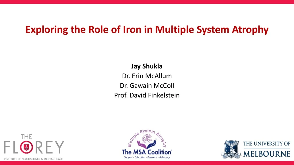 exploring the role of iron in multiple system atrophy