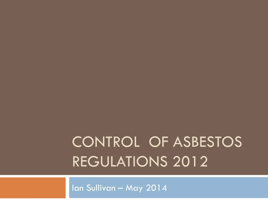 control of asbestos regulations 2012