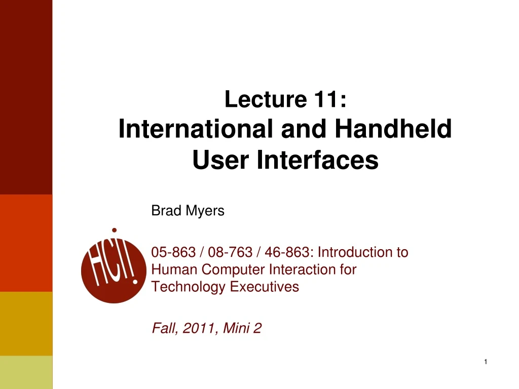 lecture 11 international and handheld user interfaces