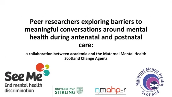 a collaboration between academia and the Maternal Mental Health Scotland Change Agents