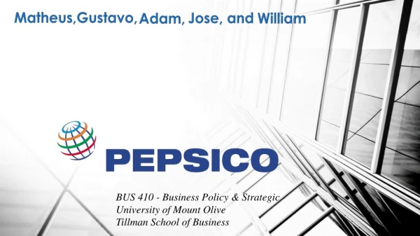 BUS 410 - Business Policy &amp; Strategic University of Mount Olive Tillman School of Business